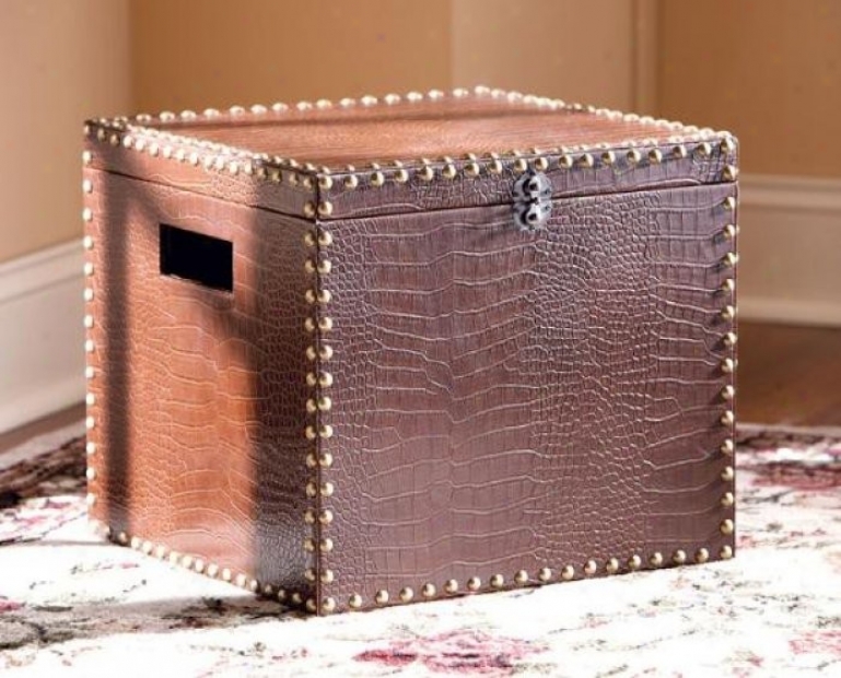 Casa Cristina Storage Box With Hinged Lid In Medium Brown Finish