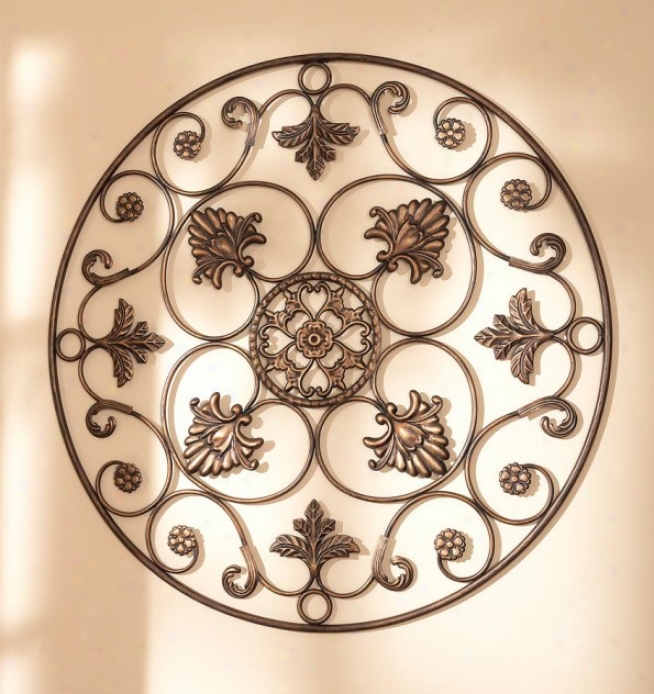 Casa Cristina Wall Grill With Scroll Design In Antique Gold Finish