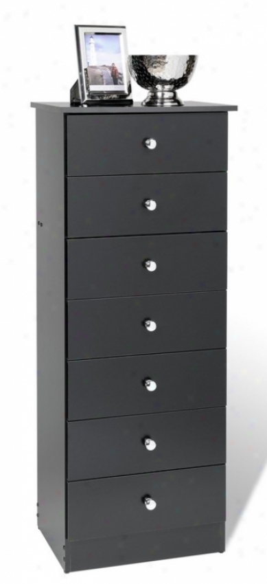 Casual Style Black Finish 7 Drawer StorageL ingerie Box