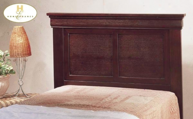 Cherry Finish Hardwood Doubled Size Panel Headboard