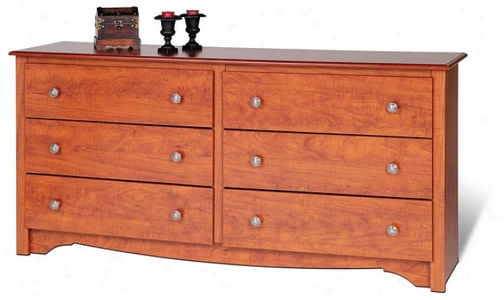 Cherry Finish Monterey Collectoon 6 Drawer Bedroom Dresser