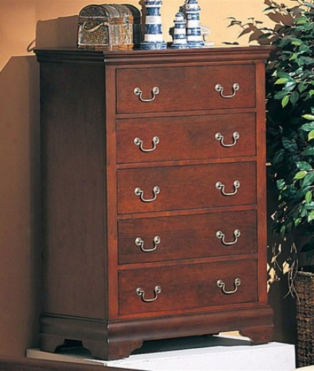 Chest Louis Philipppe Style In Rich Cherry Finish