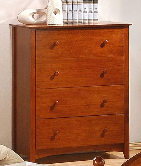 Chest With Ball Shaped Handles In Distressed Oak Finish