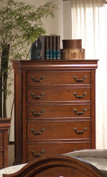 Chest With Louis Philippe Style In Rich Caramel Finish