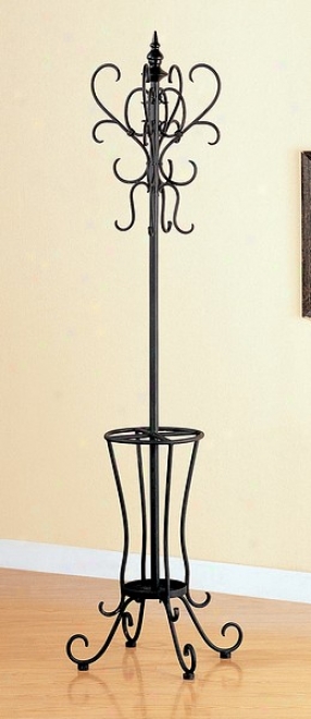 First-rate Black Metal Cowt Rack Hat Stand W/umbrella Holder