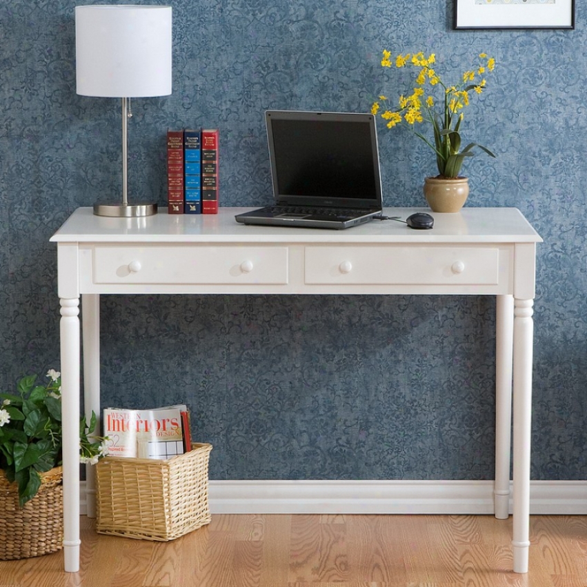 Classic Crisp White 2-drawer Writing Desk