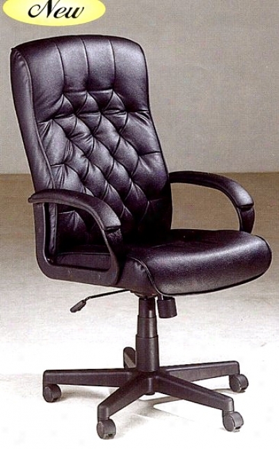 Classic Leather Exrcutive Ceo Office Swivel Chair In Black Leather Match