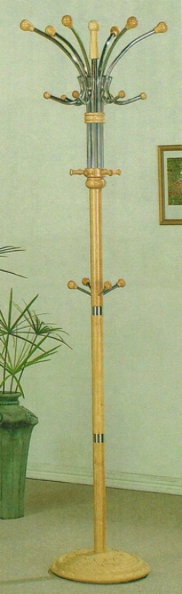 Coat Rack Cardinal's office Stand In Nayural Finish