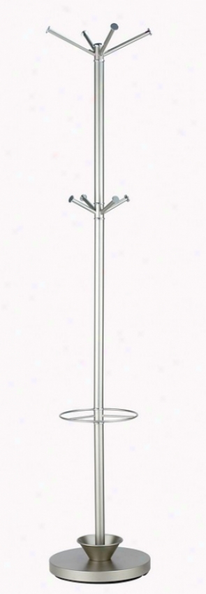 Coat Stretch With Umbrella Stand - Quatro Steel Finish