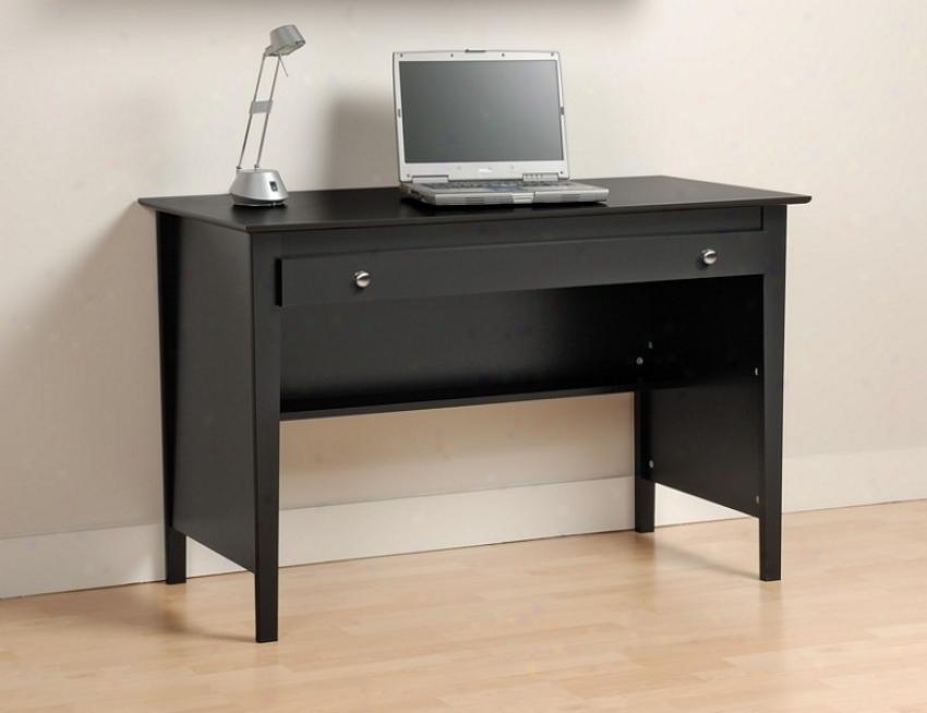 Computer Desk And Workstation - Contemporary Black Finish