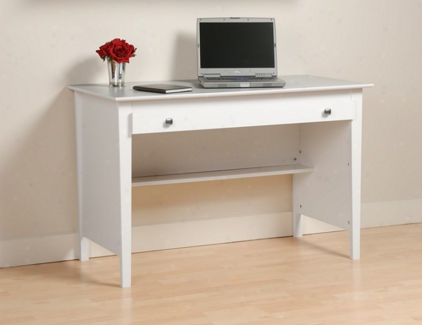 Computer Desk And Workstation - Contemporary White Finish