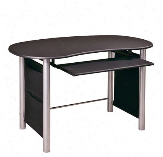 Computer Desk With Keyboard Tray In Black Finish