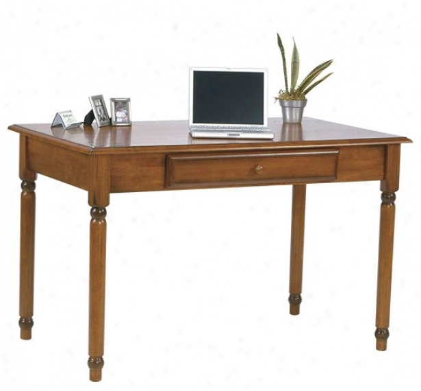 Computer Desk With Slide Out Tray In Antique Cherry Finish