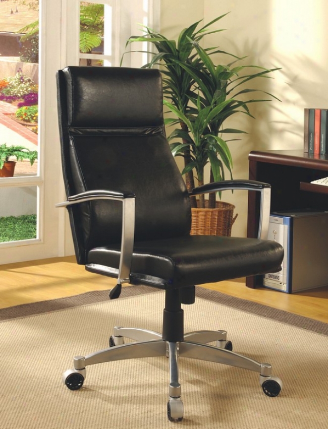 Contemporary Black Adjustable Home Office Chair With Gas Lift