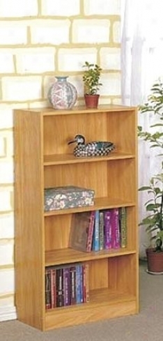 Contemporary Casual Style Natural Finish 4-tier Work Case/shelf