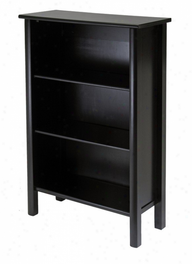Contemporary Espresso Finish 3-tier Bookcase / Shelf
