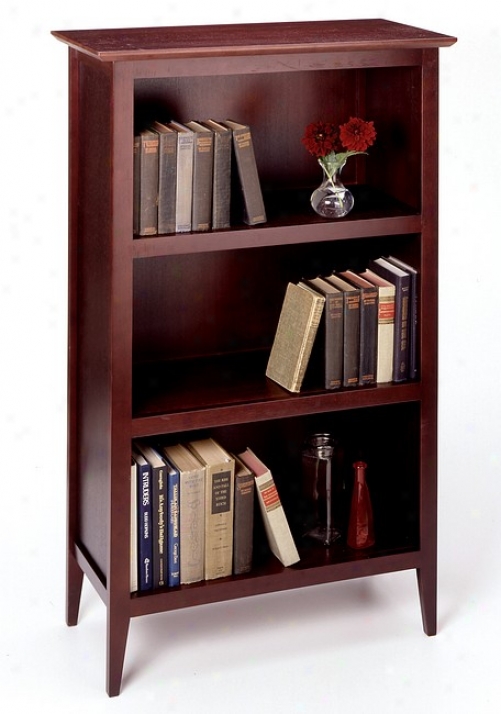 Contemporary Espresso Finish 3-tier Shelf Bookcase