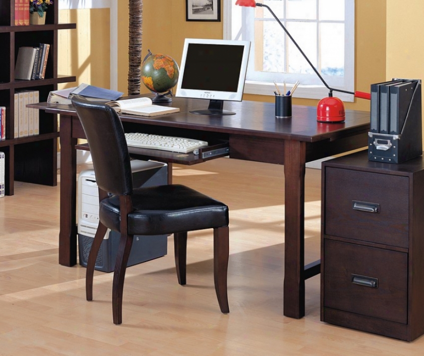 Contemporary Home Offocce Writing Desk With Large Post Legs
