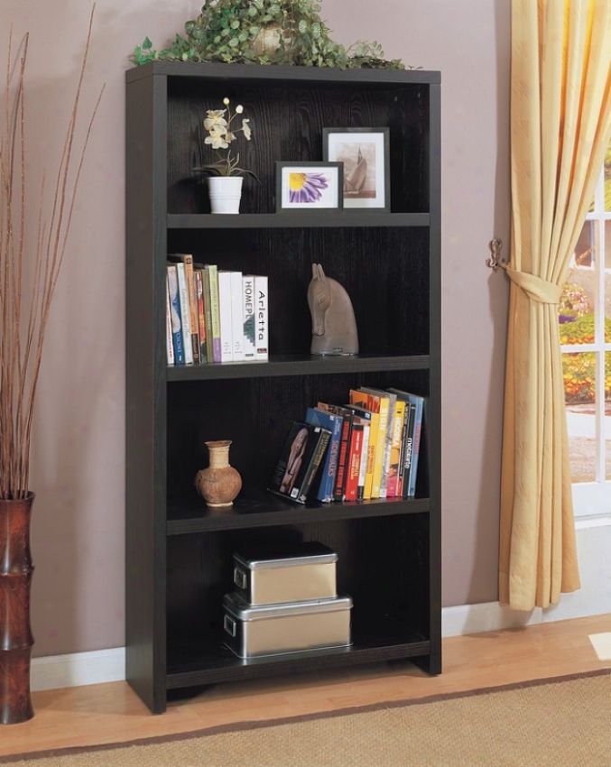 Contemporary Style Black Finish Bookcase / Book Shellf