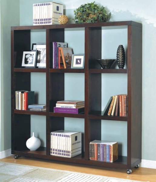 Contemporary Style Cappuccino Finish Book Case / Bookshrlf