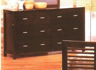 Contemporary Styls Cherry Brown Finish Forest Bedroom Dresser W/8 Drawers