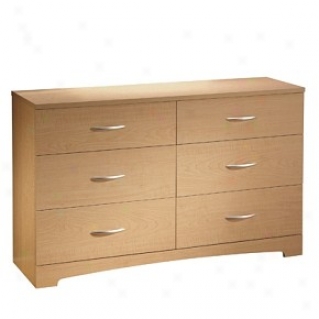 Contemporary Style Natural Maple Finish Triple Dresser