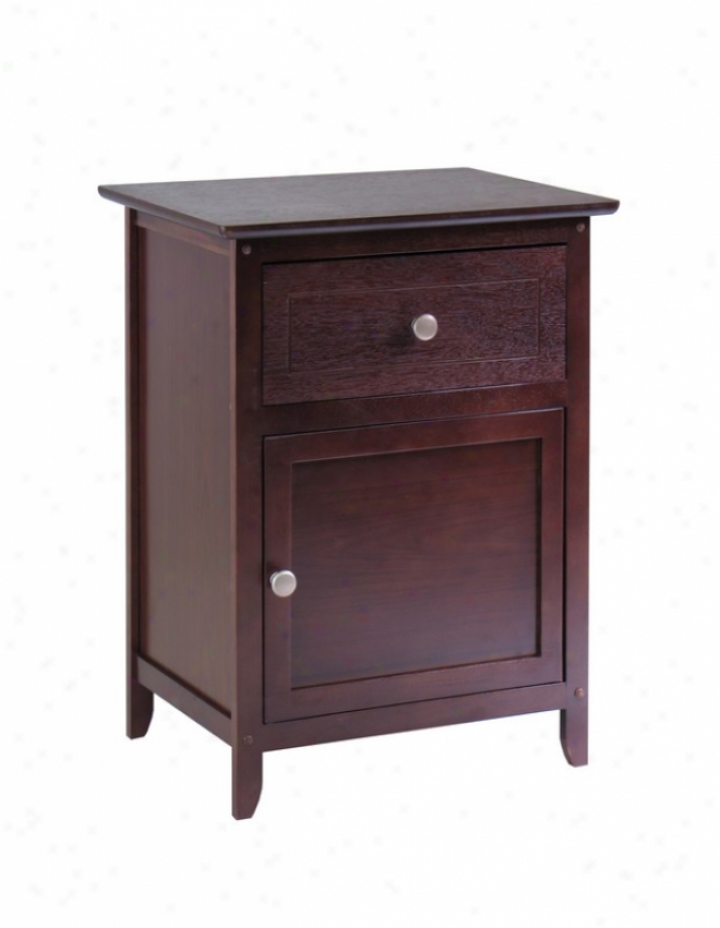 Contemporaty Style Nightstand In Antique Walnut End