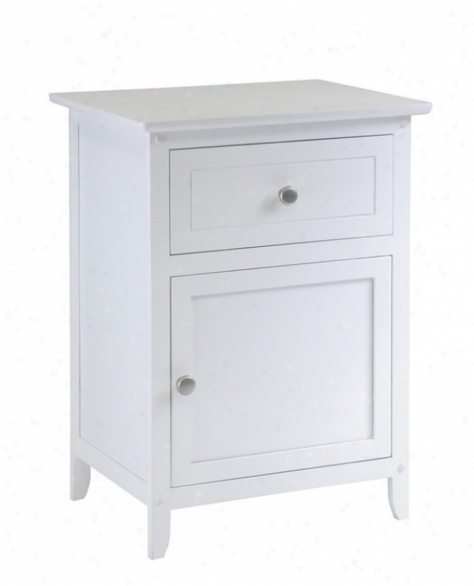 Contemporary Style Nightstand In White Finish