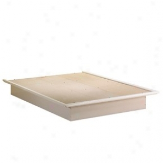 Contemporary Style Pure White End Platform Bed 54&quot & Moulding