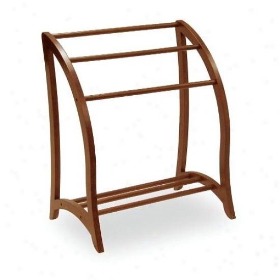 Contemporary Style Walnut Finish Quilt/towel Rack