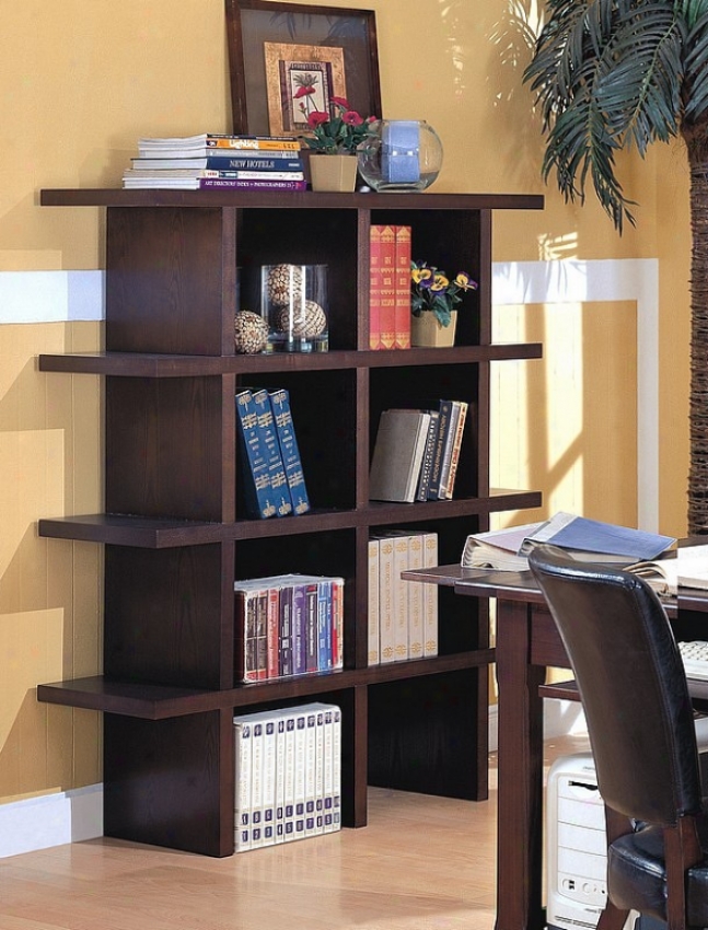 Cpntemporary Style Wood Grain Finish Stackable Bookcase