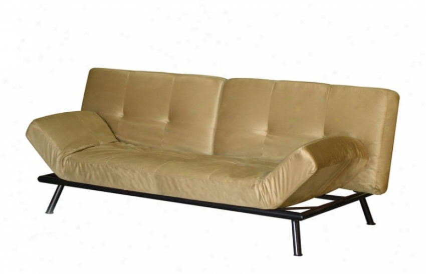 Convertible Futon Sofa With Adjustable Arms In Sage Microfiber