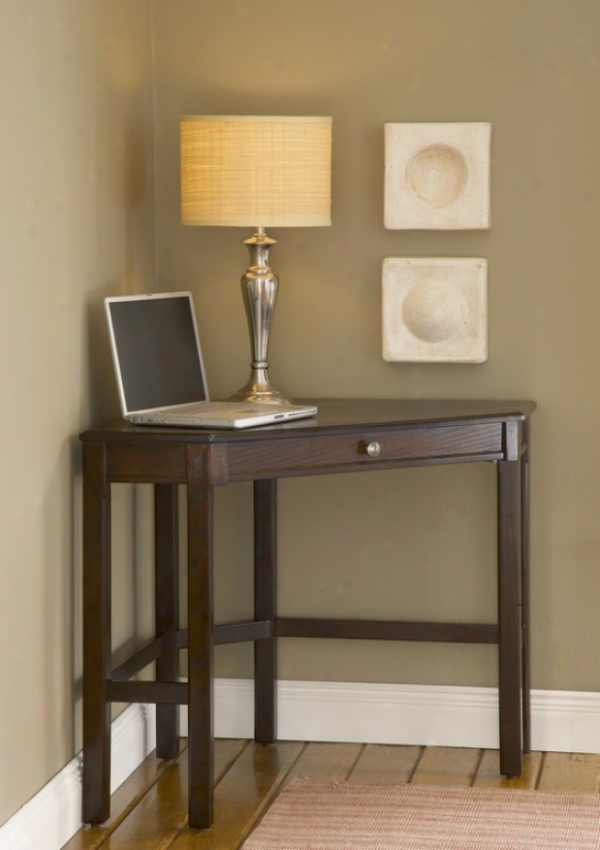 Corner Computer Desk In Cherry Finish