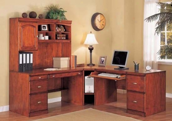 Corner Computer Workstation Office Desk Maple Finish