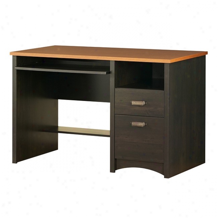 Cottage Style Admixture Wood & Ebony Finizh Home Office Desk