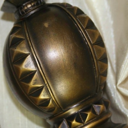 Perfecting Window Treatment Rod Attending Finial 28" To 48" In Oil Brown Finish