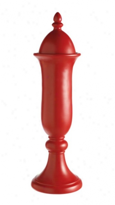 Decorative Fooor Vase With Lid In Red End