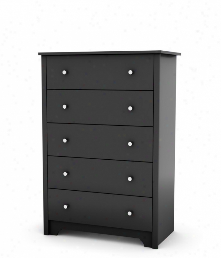 Drawer Chest Contemporary Style Ib Solid Black Finish