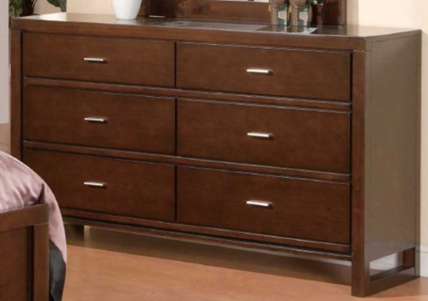 Drawer Dresser Contemporary Style In Wa5m Brown Finish