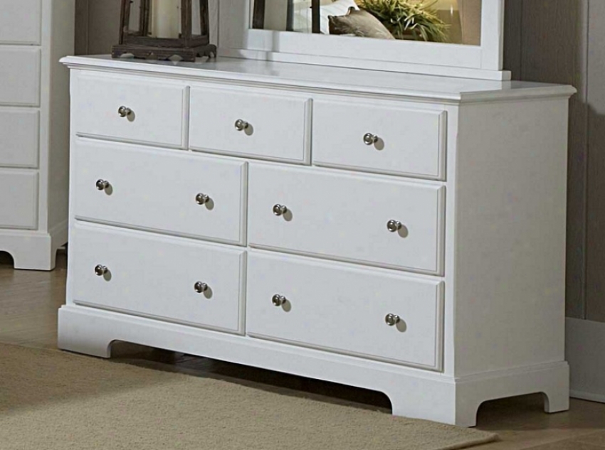 Drawer Dresser Cottage Style In White Finish