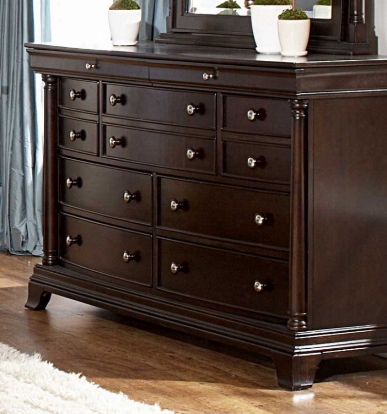 Drawer Dresser Traditional Style In Deep Cherry Perfect