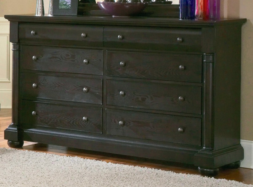 Drawer Dresser Orally transmitted Style In Mocha Finish