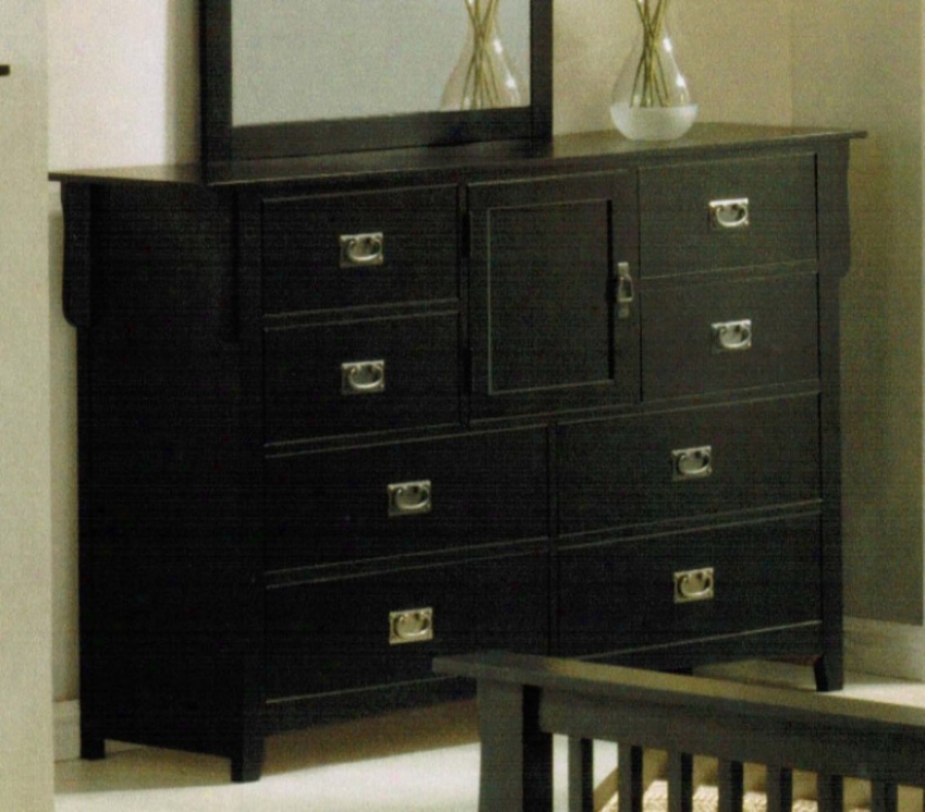 Dresser Contemporary Style In Black Finish