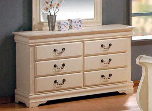 Dresser Louis Philippe Style In Antique White Finish