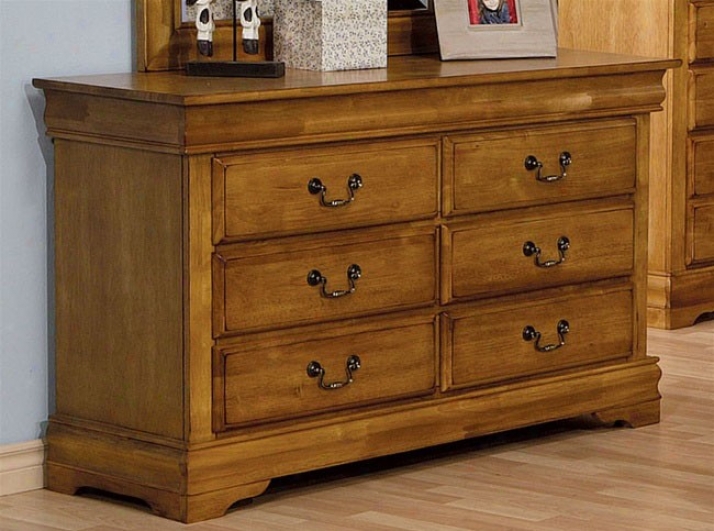 Dresser Louis Philippe Style In Light Brown Finish