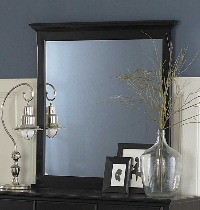 Dresser Mirror Cottage Style In Black Finish