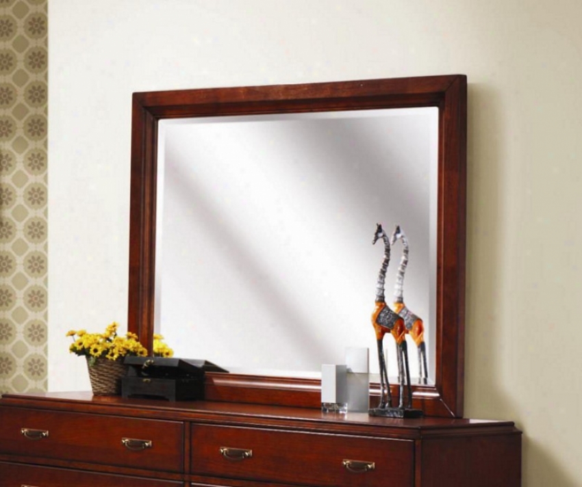 Dresser Mirror In Cherry Finished Frame