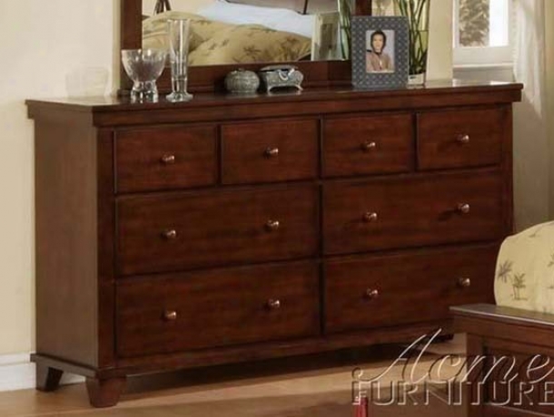 Dresser With Ball Handles In Cherry Finish