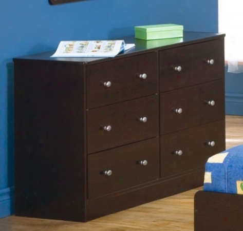 Dresser With Ball Shaped Handles In Cappuccino Finish