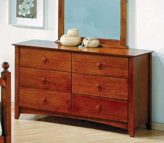 Dresser With Ball Shaped Handles In Distressed Oak Finish
